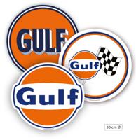 Gulf Logo Officiele Stickers 30 cm - SET van 3