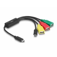 Delock 64203 64203 USB-hub 3 + 1 poorten USB-A, USB-C USB 2.0 480 MBit/s Met USB-C stekker Meerdere kleuren