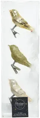 Orn.glas vogel mix l3b8h3 goud 3st