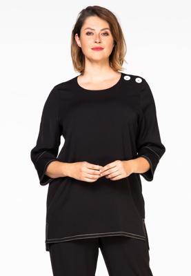 Yoek Shirt button shoulder COSI | Zwart | Maat 58/60