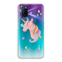 Roze eenhoorn: Oppo A72 Transparant Hoesje