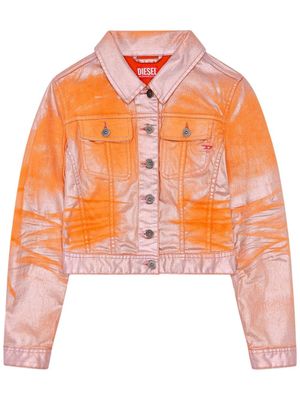 Diesel veste crop De-Slimmy en jean - Orange