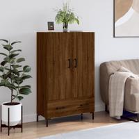 Hoge kast 69,5x31x115 cm bewerkt hout bruin eikenkleur - thumbnail