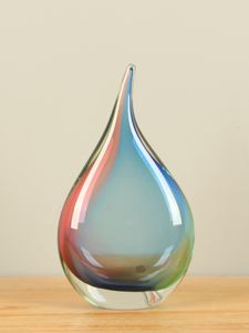 Druppel uit glas, regenboog 28 cm, 9227R