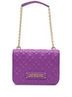 Love Moschino sac porté épaule matelassé à plaque logo - Violet