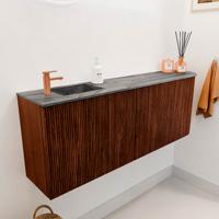 Toiletmeubel Mondiaz Joya Dlux | 111.6 cm | Meubelkleur Ruby | Faye wastafel Sombra Wasbak Links | 1 kraangat