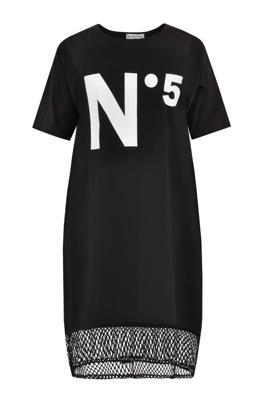 Yoek Jurk met mesh No5 | Zwart | Maat 54/56