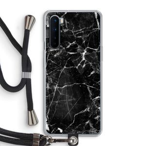 Zwart Marmer 2: OnePlus Nord Transparant Hoesje met koord