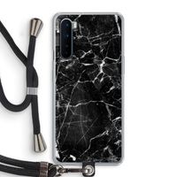 Zwart Marmer 2: OnePlus Nord Transparant Hoesje met koord