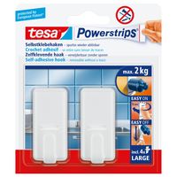 tesa POWERSTRIPS Zelfklevende haak Large Classic Wit Inhoud: 2 stuk(s) - thumbnail