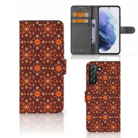 Samsung Galaxy S22 Plus Telefoon Hoesje Batik Brown - thumbnail