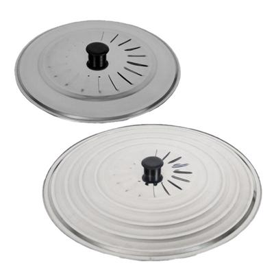 Gerimport Set 2x stuks spatdeksels - pannendeksels - rvs - stoomuitlaat - Dia 28 en 36 cm