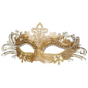 Venetiaans carnaval verkleed oogmasker - goud - volwassenen - gedecoreerd - kunststof