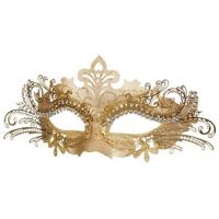 Venetiaans carnaval verkleed oogmasker - goud - volwassenen - gedecoreerd - kunststof - thumbnail