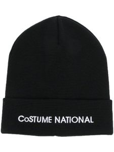 costume national contemporary bonnet à logo brodé - Noir