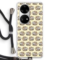 Slapende poes: Huawei P50 Pro Transparant Hoesje met koord