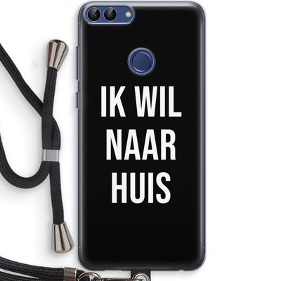 Ik wil naar huis - Zwart: Huawei P Smart (2018) Transparant Hoesje met koord