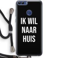 Ik wil naar huis - Zwart: Huawei P Smart (2018) Transparant Hoesje met koord