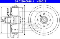 Remmenset, trommelrem ATE, u.a. für VW, Seat, Skoda