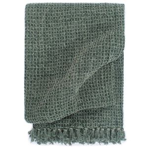 VidaXL Plaid 125x150 cm katoen donkergroen