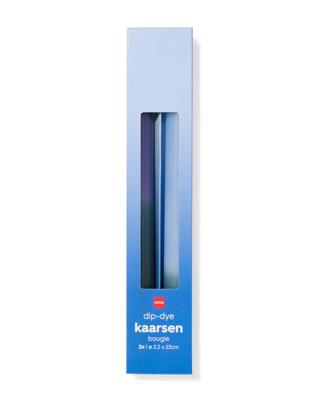 HEMA Huishoudkaarsen ⌀2.2x25cm Kleurverloop Blauw - 2 Stuks (blauw)