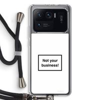 Not your business: Xiaomi Mi 11 Ultra Transparant Hoesje met koord Not your business: Xiaomi Mi 11 Ultra Transparant Hoesje met koord