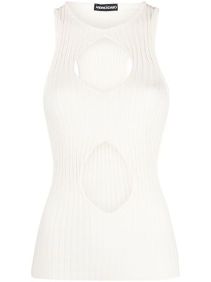 ANDREĀDAMO haut nervuré à découpes - Blanc ANDREĀDAMO haut nervuré à découpes - Blanc