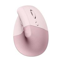 Logitech Lift Ergonomische verticale draadloze muis, Bluetooth of Logi Bolt USB-ontvanger, stil - roze