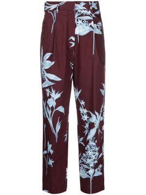 Forte Forte pantalon droit à fleurs - Marron