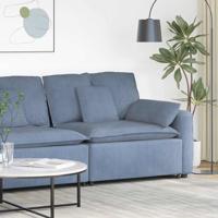 Modulaire bank Armleuning eindmodule met kussens 100 cm blauw