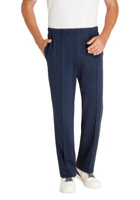 Comfortabele herenbroek met vouw blauw
