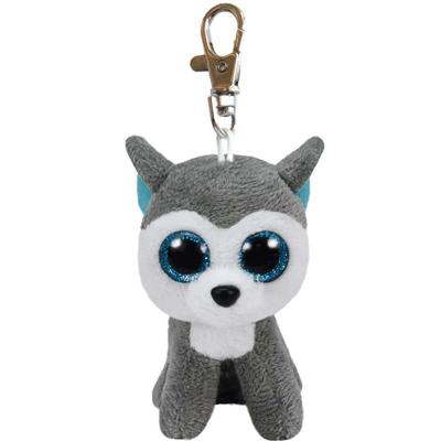 TY Clips Beanie Boos - pluche huskey hond sleutelhanger - 12 cm