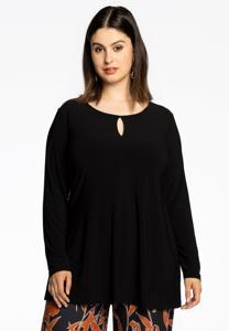 Yoek Tuniek flare split | Zwart | Maat 46/48