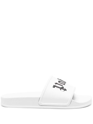 Palm Angels claquettes à logo imprimé - Blanc