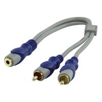 3,5mm stereojack female naar 2x tulp male verloopkabel deluxe - thumbnail