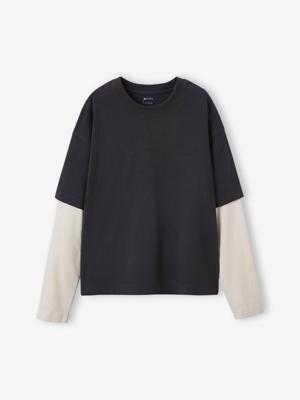 T-shirt 2-in-1 effect JONEN antraciet