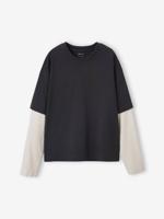 T-shirt 2-in-1 effect JONEN antraciet