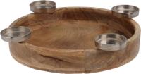Kaarsen krans 40 cm hout kerstversiering - Nampook