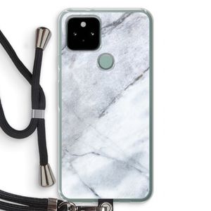 Witte marmer: Pixel 5 Transparant Hoesje met koord