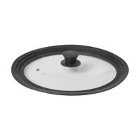 Pannendeksel - universeel - 27,5-30-32 cm - glas - siliconen rand - deksel