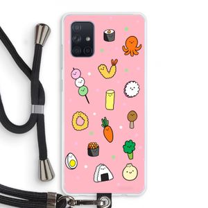 Happy bento friends: Samsung Galaxy A71 Transparant Hoesje met koord