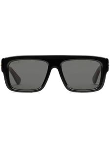 Gucci Eyewear lunettes de soleil rectangulaires à effet écailles de tortue - Noir