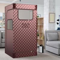 Dampfbad Thuis Sauna voor Thuis Volledige Lichaams Sauna Box met 3-Liter Stoomgenerator 91 x 91 x 183 cm Koffie