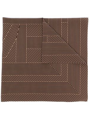 TOTEME écharpe rayée à motif monogrammé - Marron