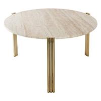 AYTM Tribus salontafel Ø80 goud|travertine