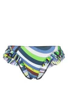 PUCCI bas de bikini volanté à imprimé graphique - Bleu