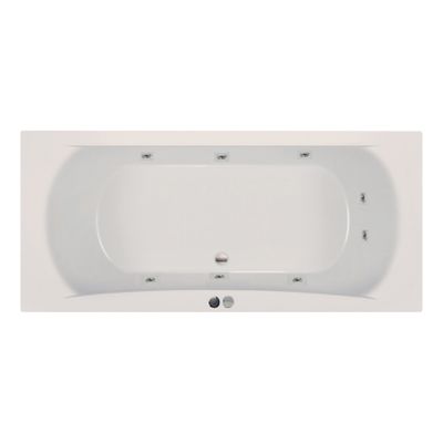 Whirlpool bad Xenz Robijn | 180x80 cm | Acryl | Pneumatisch | Waterjetsysteem | Glans wit