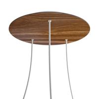 Grote plafondkap bruin houtkleur 3 uitgangen 40 cm