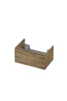 Onderkast INK 1 lade greeploos met houten keerlijst 70 cm x 45 cm x 35 cm Naturel eiken 1257513