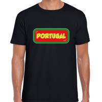 Verkleed T-shirt voor heren - Portugal - zwart - voetbal supporter - themafeest